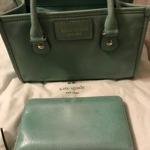 Kate Spade zip-top handbag with matching wallet (set)
